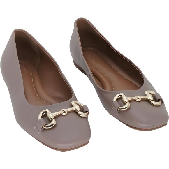 Nordstrom Rack Women's Ballet Flats with Gold Buckle - Size 5 M - Picture 1 of 6